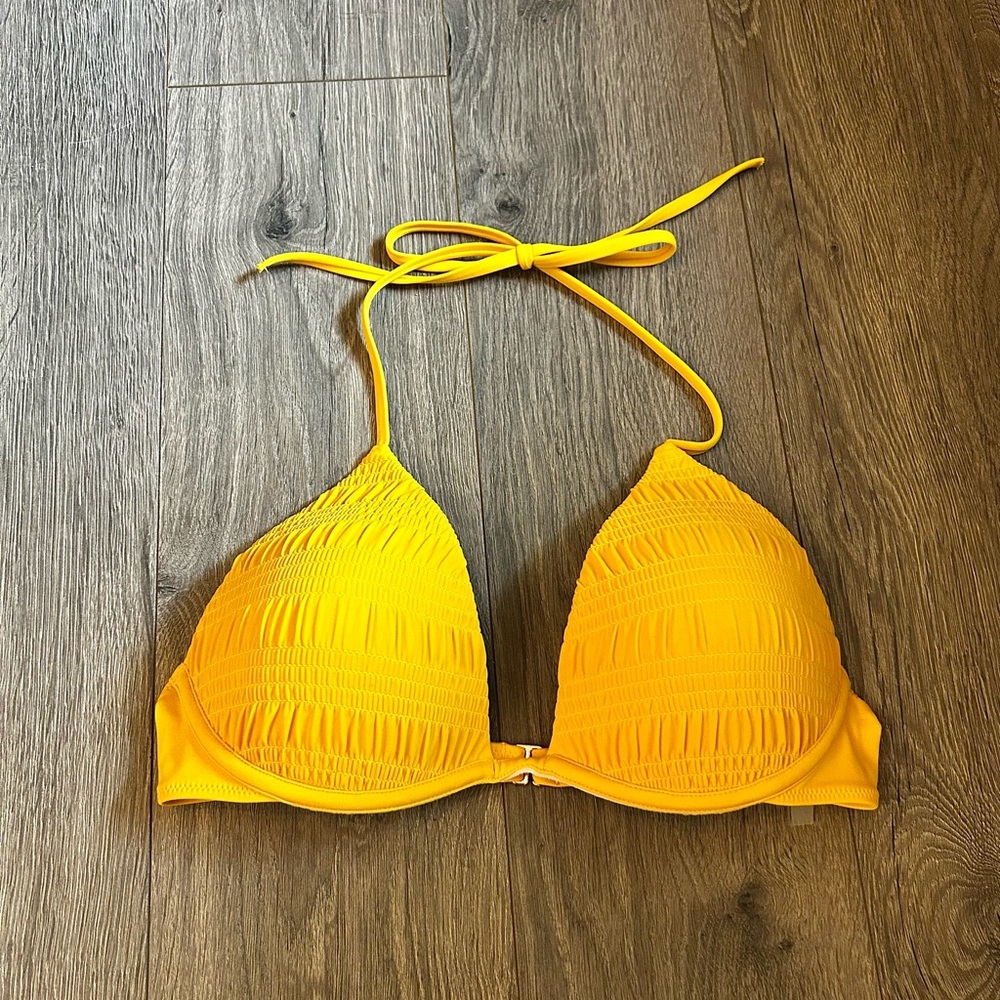 Vibrant Yellow Halter Bikini Top